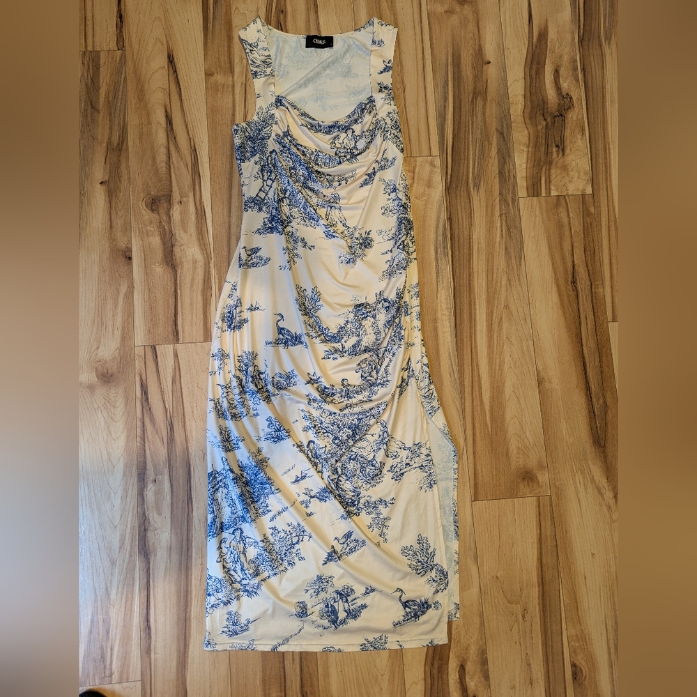 Cider Blue and Cream Patterned Fabric